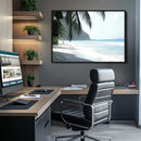 Tropical Beach Wall Art Canvas Print – Framed Serene Ocean