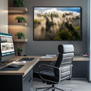 Tranquil Forest Scene Wall Art Canvas Print – Framed Moody