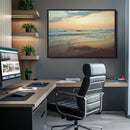Sunset Seascape Wall Art Canvas Print – Framed Pastel Ocean
