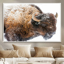 Snowy Buffalo Wall Art Canvas Print – Framed Rustic Lodge by MyGreatCanvas | Canvas Wall Art Prints | Photo Prints & Wall Decor