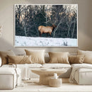 Wild Elk Wall Art Canvas Print – Framed Winter Wildlife by MyGreatCanvas | Canvas Wall Art Prints | Photo Prints & Wall Decor