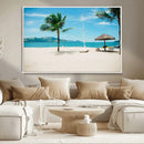 Tropical Beach Wall Art Canvas Print – Framed Palm Tree by MyGreatCanvas | Canvas Wall Art Prints | Photo Prints & Wall Decor