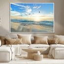 Minimalist Seaside Wall Art Canvas Print – Morning Glow