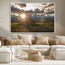 Snowy Peaks Wall Art Canvas Print – Rustic Mountain