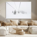 Ski Lift Wall Art Canvas Print – Snowy Alpine Landscape
