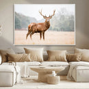 Vintage Wildlife Wall Art Canvas Print – Misty Landscape