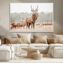 Rustic Nature Wall Art Canvas Print – Stag Woodland Framed