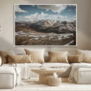 Mountain Landscape Wall Art Canvas Print – Framed Snowy