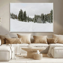 Frosty Pines Wall Art Canvas Print – Framed Silent Snowfall