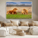 Texas Longhorn Pair Wall Art Canvas Print – Peaceful Rustic by MyGreatCanvas | Canvas Wall Art Prints | Photo Prints & Wall Decor