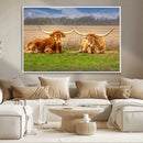 Texas Longhorn Pair Wall Art Canvas Print – Peaceful Rustic by MyGreatCanvas | Canvas Wall Art Prints | Photo Prints & Wall Decor