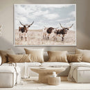 Majestic Longhorn Cows Wall Art Canvas Print – Rustic by MyGreatCanvas | Canvas Wall Art Prints | Photo Prints & Wall Decor