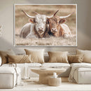 Couple Highland Cows Wall Art Canvas Print – Peaceful Meadow by MyGreatCanvas | Canvas Wall Art Prints | Photo Prints & Wall Decor