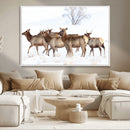 Snowy Elk Herd Wall Art Canvas Print – Majestic Winter by MyGreatCanvas | Canvas Wall Art Prints | Photo Prints & Wall Decor