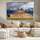 Rustic Wooden Barn Wall Art Canvas Print – Snowy Mountain by MyGreatCanvas | Canvas Wall Art Prints | Photo Prints & Wall Decor
