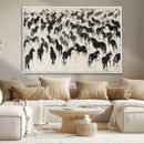 Wild Horse Stampede Wall Art Canvas Print – Monochrome by MyGreatCanvas | Canvas Wall Art Prints | Photo Prints & Wall Decor