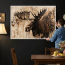 Moose Canvas Wall Art — Rustic Wildlife Painting Print | by MyGreatCanvas | Canvas Wall Art Prints | Photo Prints & Wall Decor