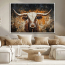 Abstract Longhorn Bull Wall Art Canvas Print – Vintage by MyGreatCanvas | Canvas Wall Art Prints | Photo Prints & Wall Decor
