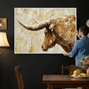 Rustic Longhorn Bull Wall Art Canvas Print – Vintage Western by MyGreatCanvas | Canvas Wall Art Prints | Photo Prints & Wall Decor
