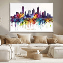 Atlanta Skyline Wall Art Canvas Print – Framed Colorful