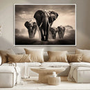 Elephant Family Wall Art Canvas Print, Framed Elephant Wall