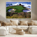 Ocean Cliff Golf Green Canvas Print – Framed Majestic by MyGreatCanvas | Canvas Wall Art Prints | Photo Prints & Wall Decor