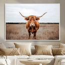 Longhorn Bull Wall Art Canvas Print – Framed Rustic by MyGreatCanvas | Canvas Wall Art Prints | Photo Prints & Wall Decor