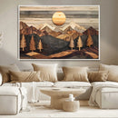 Wooden Mountain Layers Art – Rustic Pine Tree Landscape by MyGreatCanvas | Canvas Wall Art Prints | Photo Prints & Wall Decor
