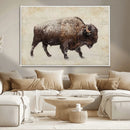 Snow-dusted bison silhouette textured vintage style rugged by MyGreatCanvas | Canvas Wall Art Prints | Photo Prints & Wall Decor