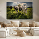 Grazing Cattle Herd Pasture Green Field Livestock Natural by MyGreatCanvas | Canvas Wall Art Prints | Photo Prints & Wall Decor