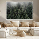 Dense Evergreen Forest Misty Morning Fog Pine Trees Woodland by MyGreatCanvas | Canvas Wall Art Prints | Photo Prints & Wall Decor