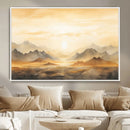 Sepia Color Abstract Mountain Wall Art Canvas Print
