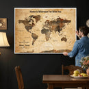Vintage World Map Canvas Wall Art Print, Personalized by MyGreatCanvas | Canvas Wall Art Prints | Photo Prints & Wall Decor