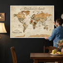 Vintage Custom Push Pin Map Print – Custom Adventure Travel