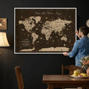 Customize Push Pin World Map Wall Art Canvas Print –