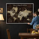 Personalized Vintage Map Wall Art Canvas Print – Custom Push