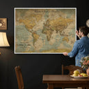 Customize Push Pin Vintage World Map Wall Art Canvas Print – by MyGreatCanvas | Canvas Wall Art Prints | Photo Prints & Wall Decor