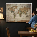 Personalized World Map Wall Art Canvas Print – Custom Push by MyGreatCanvas | Canvas Wall Art Prints | Photo Prints & Wall Decor
