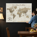 Push Pin World Map Canvas Print – Travel Tracker Wall Art