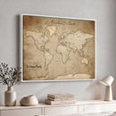 Personalized World Map Wall Art – Customizable Push Pin Map