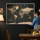 Custom Push Pin World Map Wall Art – Personalized Travel