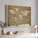 Custom Push Pin Map Canvas Print – Personalized Travel