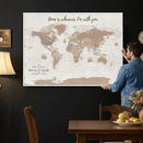Personalized World Map Wall Art Canvas Print – Customizable
