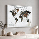 Personalized Push Pin World Map Canvas Print – Custom