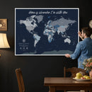 Framed Personalized World Map Custom Travel Memory Gift