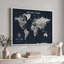 Personalized World Map Canvas – Custom Framed Push Pin