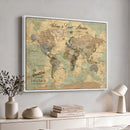 Personalized World Map Canvas – Custom Framed Push Pin