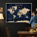 Personalized Antique World Map Canvas Print – Custom Push