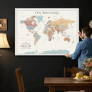 Custom Push Pin World Map Wall Art Canvas Print – by MyGreatCanvas | Canvas Wall Art Prints | Photo Prints & Wall Decor