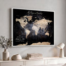 Personalize World Map Push Pin Wall Canvas Print –